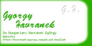 gyorgy havranek business card