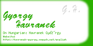 gyorgy havranek business card